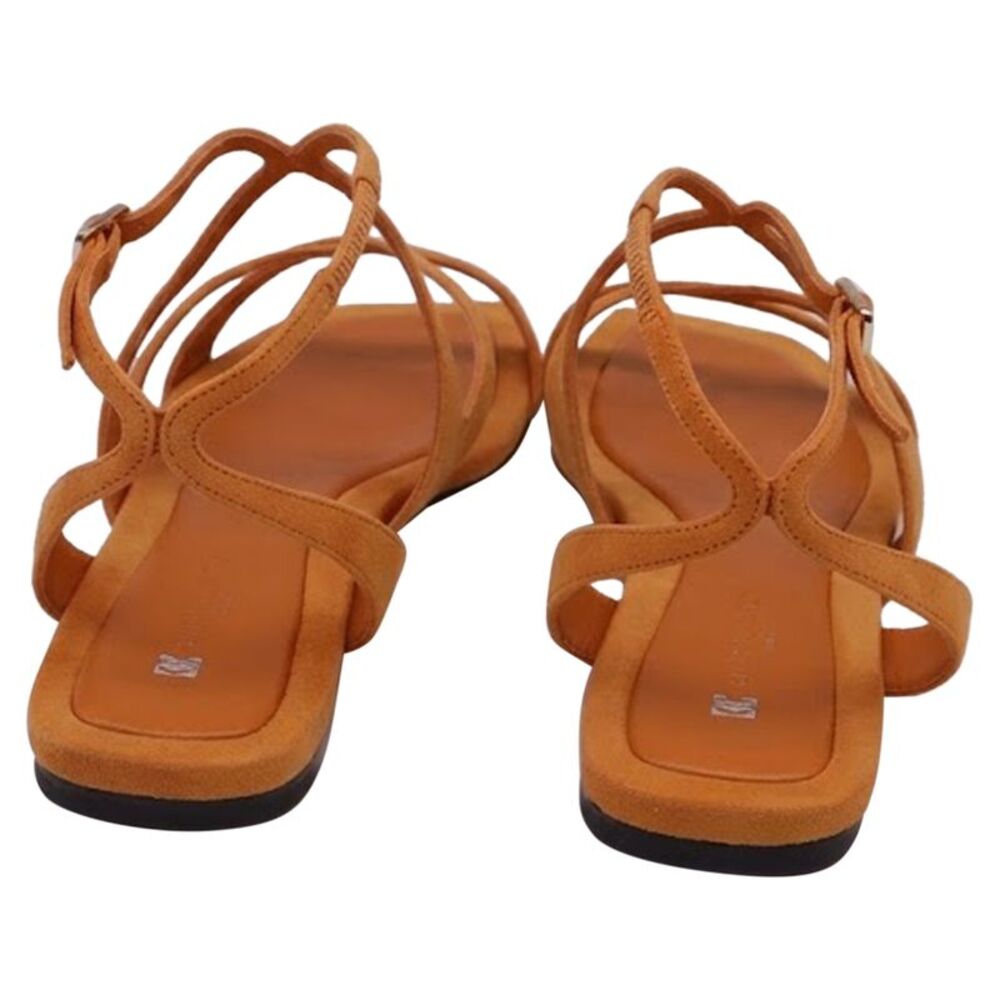 Jimmy Choo Ayla Flat Sandals in Orange Suede - Picture 5 of 9